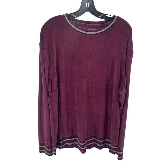 American Eagle Outfitters velvet Pullover Sweatshirt Standard Fit Purple Size XL - Picture 1 of 9